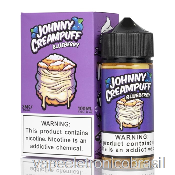 Vape Recarregável Blueberry - Johnny Creampuff - 100ml 3mg